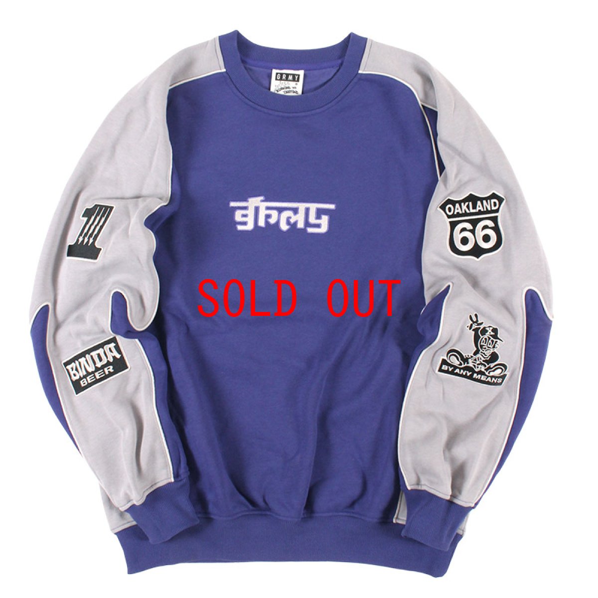 画像2: Race War Vintage Crewneck Sweat Blue プルオーバー クルーネック スウェット シャツ (2)