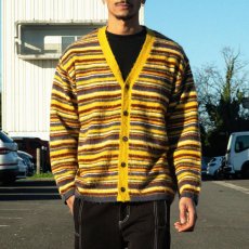 画像1: Vintage Multi Border Knit Cardigan ヴィンテージ ボーダー ニット カーディガン (1)