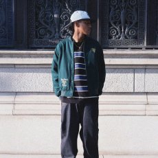 画像11: Heritage Melton Emblem Jacket Green スタジャン スナップ モノグラムLFロゴ チェーン ステッチ メルトン ジャケット (11)
