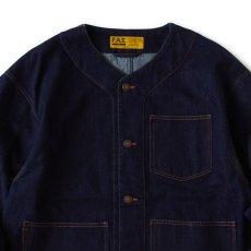 画像8: MACKSTEAM Denim Collarless Jacket デニム ノーカラー ジャケット (8)
