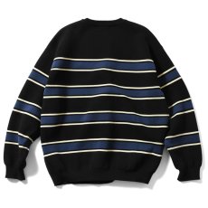 画像3: Heritage Cotton Knit Sweater BLK ハイゲージ コットン ニット ボーダー セーター (3)