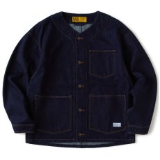 画像2: MACKSTEAM Denim Collarless Jacket デニム ノーカラー ジャケット (2)