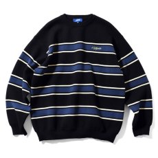 画像2: Heritage Cotton Knit Sweater BLK ハイゲージ コットン ニット ボーダー セーター (2)