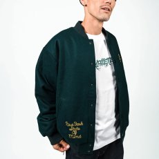 画像10: Heritage Melton Emblem Jacket Green スタジャン スナップ モノグラムLFロゴ チェーン ステッチ メルトン ジャケット (10)