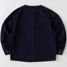 画像3: MACKSTEAM Denim Collarless Jacket デニム ノーカラー ジャケット (3)