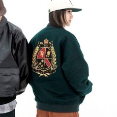 画像10: Heritage Melton Emblem Jacket BLK スタジャン スナップ モノグラムLFロゴ チェーン ステッチ メルトン ジャケット (10)