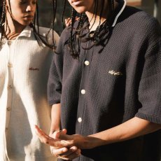 画像2: Raven Pattern Summer Knit Shirt 半袖 サマー ニット シャツ (2)