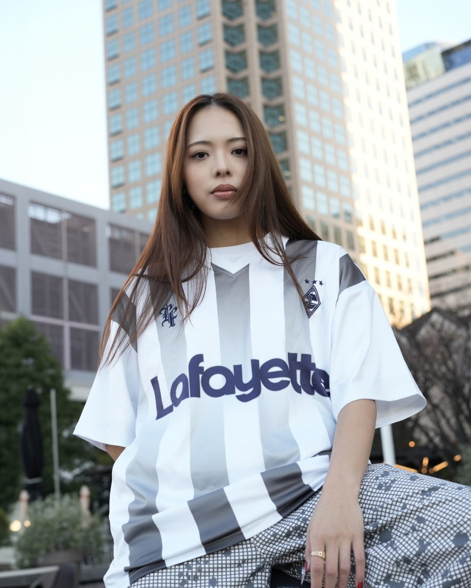 画像8: Stripe Soccer Jersey White ストライプ サッカー ジャージ 半袖 ゲーム シャツ (8)
