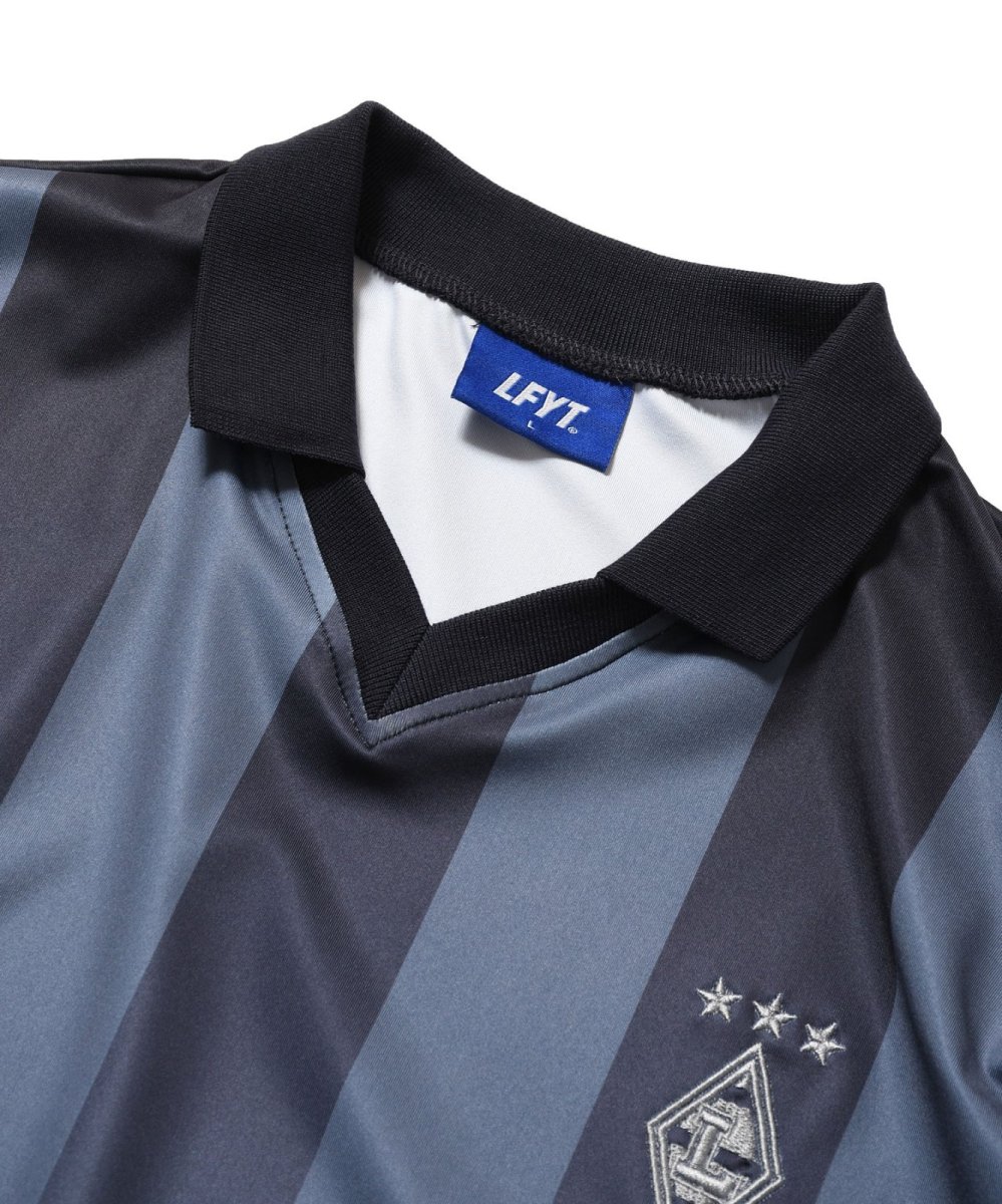 画像7: Stripe Soccer Jersey Black ストライプ サッカー ジャージ 半袖 ゲーム シャツ (7)