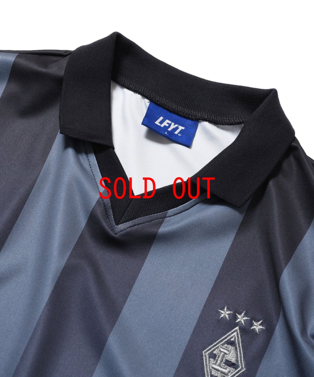 画像7: 【LFYT 沖縄 ゲームシャツ メンズファッション 通販】Stripe Soccer Jersey Navy ストライプ サッカー ジャージ 半袖 Lafayette (7)