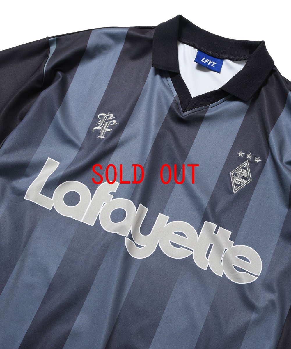 画像6: 【LFYT 沖縄 ゲームシャツ メンズファッション 通販】Stripe Soccer Jersey Navy ストライプ サッカー ジャージ 半袖 Lafayette (6)