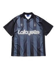 画像2: Stripe Soccer Jersey Black ストライプ サッカー ジャージ 半袖 ゲーム シャツ (2)