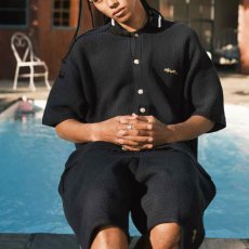 画像1: Raven Pattern Summer Knit Shirt 半袖 サマー ニット シャツ (1)
