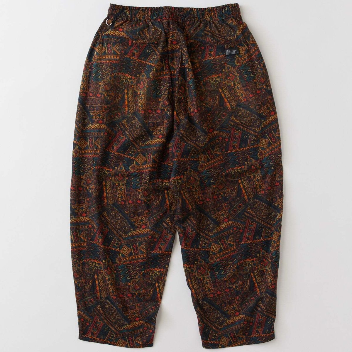 画像3: BATILAX Wide Pants Brown バティックプリント コットンリネン ワイド イージー パンツ (3)