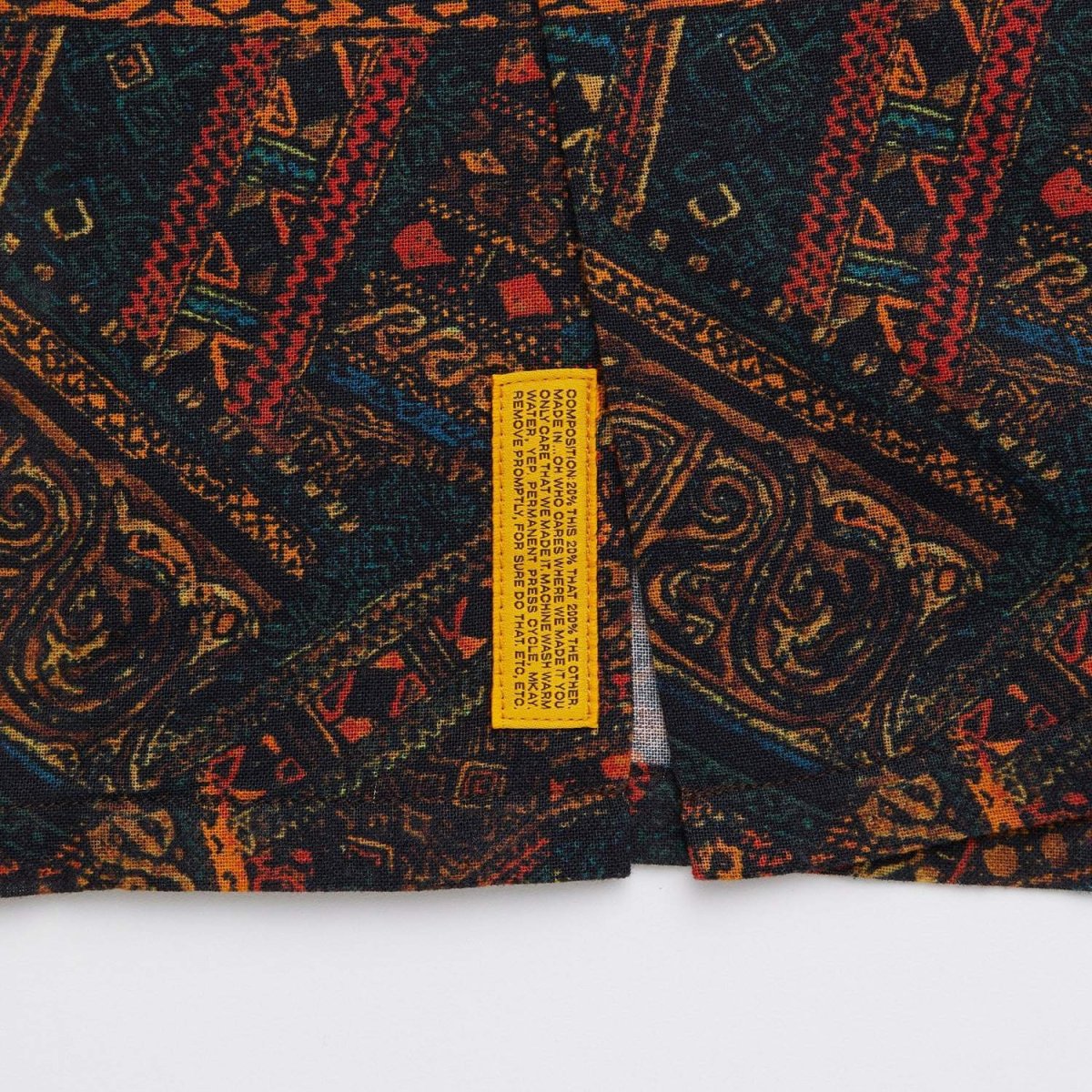 画像4: BEETIK S/S Shirts Brown バティックプリント コットンリネン 半袖 シャツ (4)