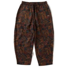 画像2: BATILAX Wide Pants Brown バティックプリント コットンリネン ワイド イージー パンツ (2)