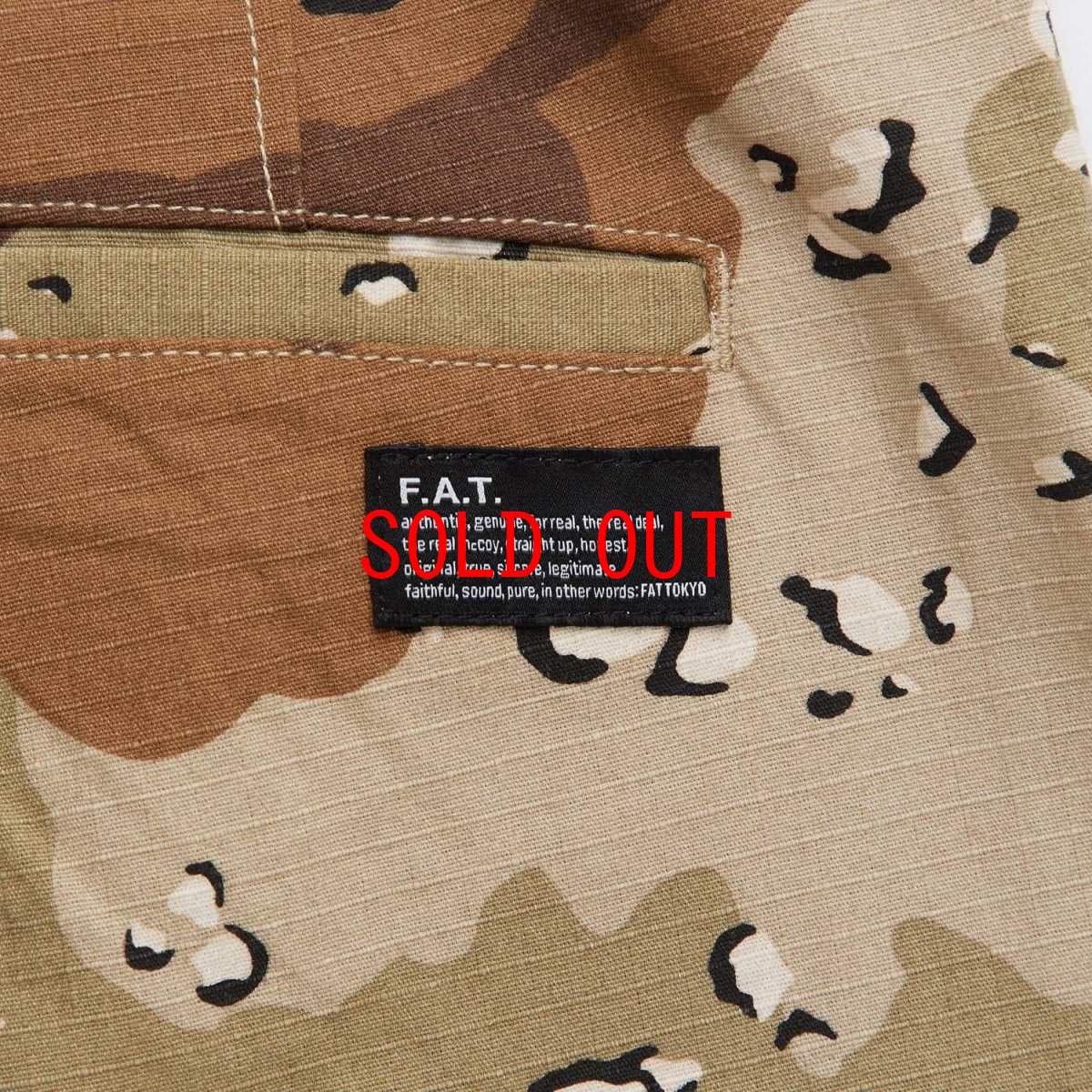 画像5: FAT SIXCHIP Wide Camo Cargo Shorts Half Pants ワイド カモカーゴショーツ イージー ハーフパンツ F.A.T. (5)