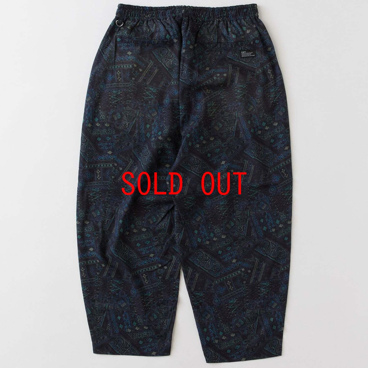 画像3: FAT BATILAX Wide Pants Navy バティックプリント コットンリネン ワイド イージー パンツ F.A.T. (3)