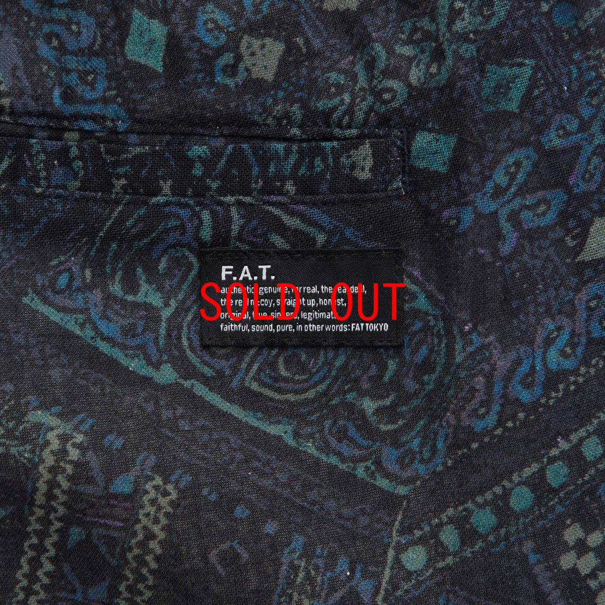 画像4: FAT BATILAX Wide Pants Navy バティックプリント コットンリネン ワイド イージー パンツ F.A.T. (4)