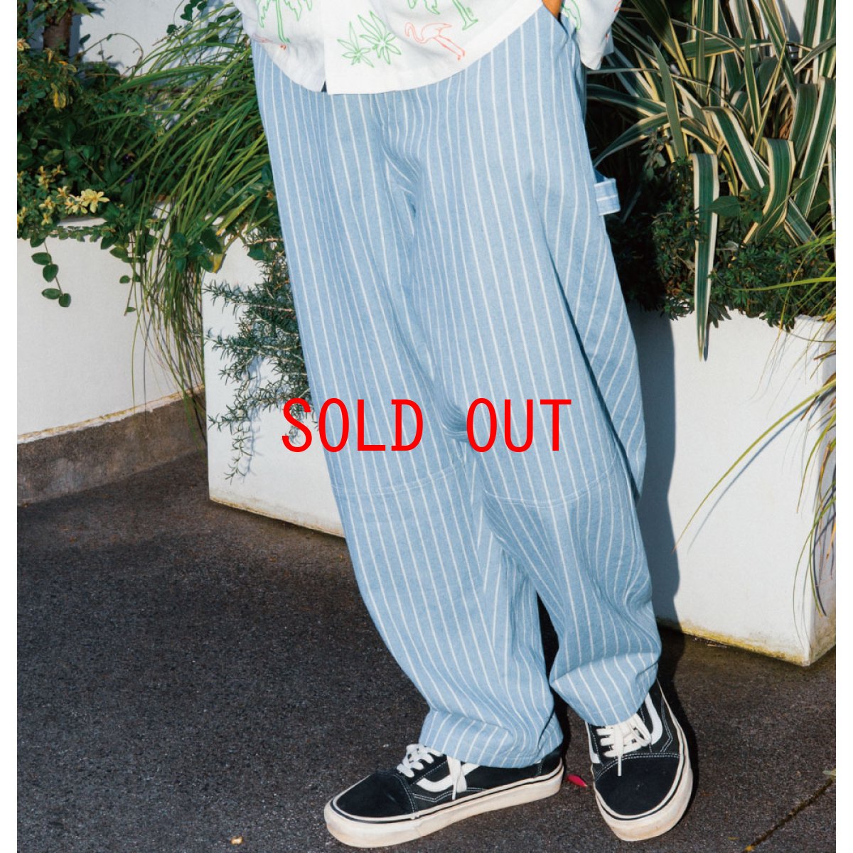 HAIGHT Stripe Denim Painter Pants L Blue