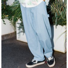 画像1: STRIPE DENIM PAINTER PANTS L.Blue ライトオンス デニム ペインター ストライプ パンツ (1)