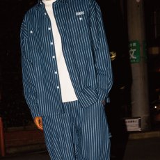 画像1: STRIPE DENIM SHIRT ライトオンス デニム ストライプ シャツ (1)