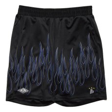 画像2: FLAMES SOCCER SHORTS  ピンストライプ フレイムス グラフィック ショーツ (2)