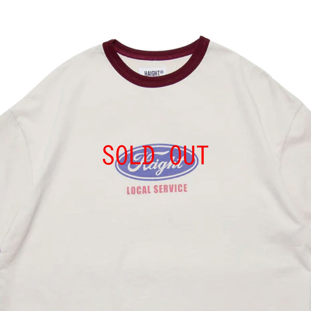画像6: 【Haight 沖縄 Tシャツ メンズファッション 通販】GRID GIRL Ringer Tee / RAT HOLE STUDIO Natural/Burgundy グラフィック リンガー (6)