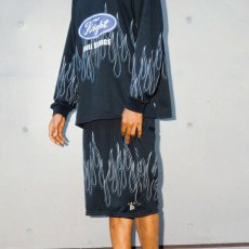 画像1: FLAMES SOCCER SHORTS  ピンストライプ フレイムス グラフィック ショーツ (1)