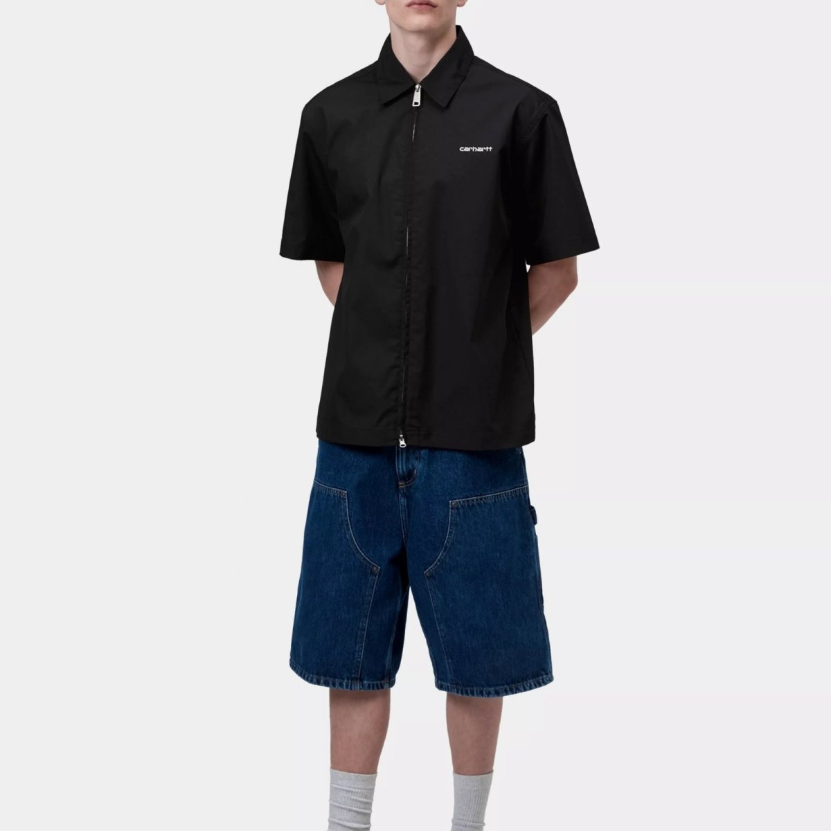 画像10: POSTAL ZIP S/S Shirts Black ショートスリーブ ジップ シャツ (10)