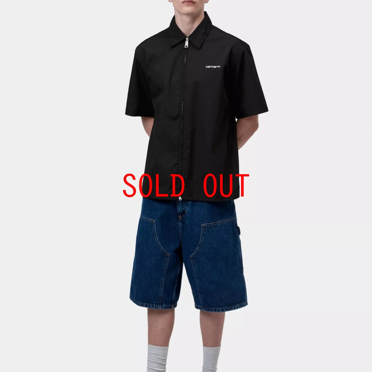 画像10: Carhartt Wip POSTAL ZIP S/S Shirts Black ショートスリーブ ジップ シャツ (10)