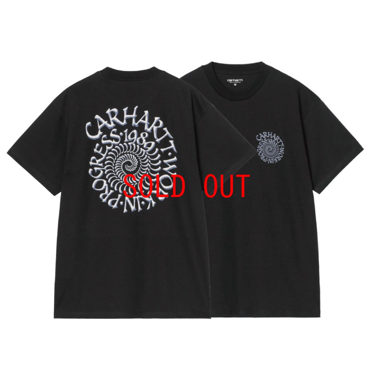 Carhartt WIP Spirals Tee Black front back