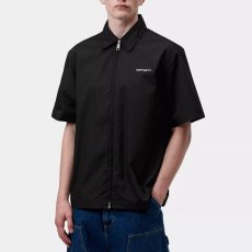 画像1: POSTAL ZIP S/S Shirts Black ショートスリーブ ジップ シャツ (1)