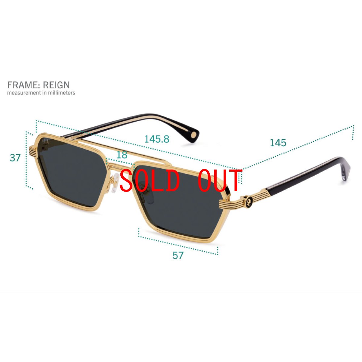 画像8: 9Five REIGN Black & 24K Gold Sunglasses レーイン ブラック24Kゴールド 偏光サングラス (8)