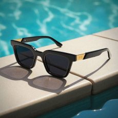 画像14: 9Five EM4 Black & 24K Gold Sunglasses イーエムフォー ブラック＆24Kゴールド サングラス 偏光レンズ (14)