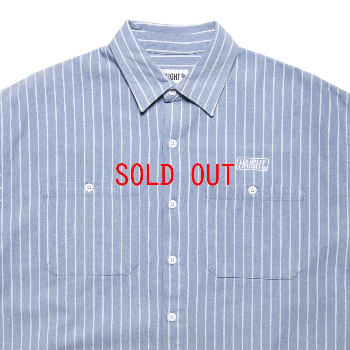 画像4: STRIPE DENIM SHIRT L.Blue ライトオンス デニム ストライプ シャツ (4)