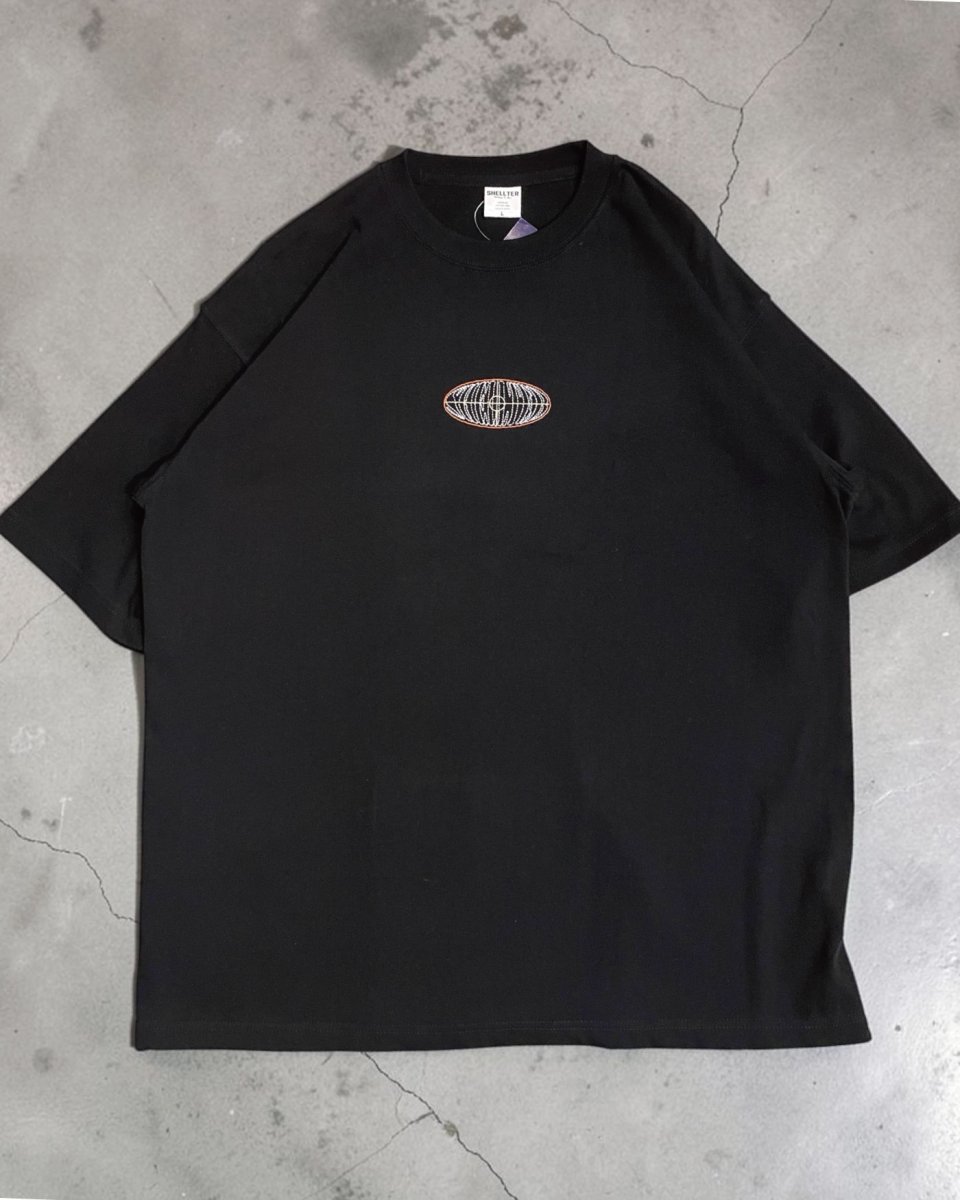 画像2: Shellter Oval S/S Embroidery Logo Tee Black 半袖 Tシャツ (2)
