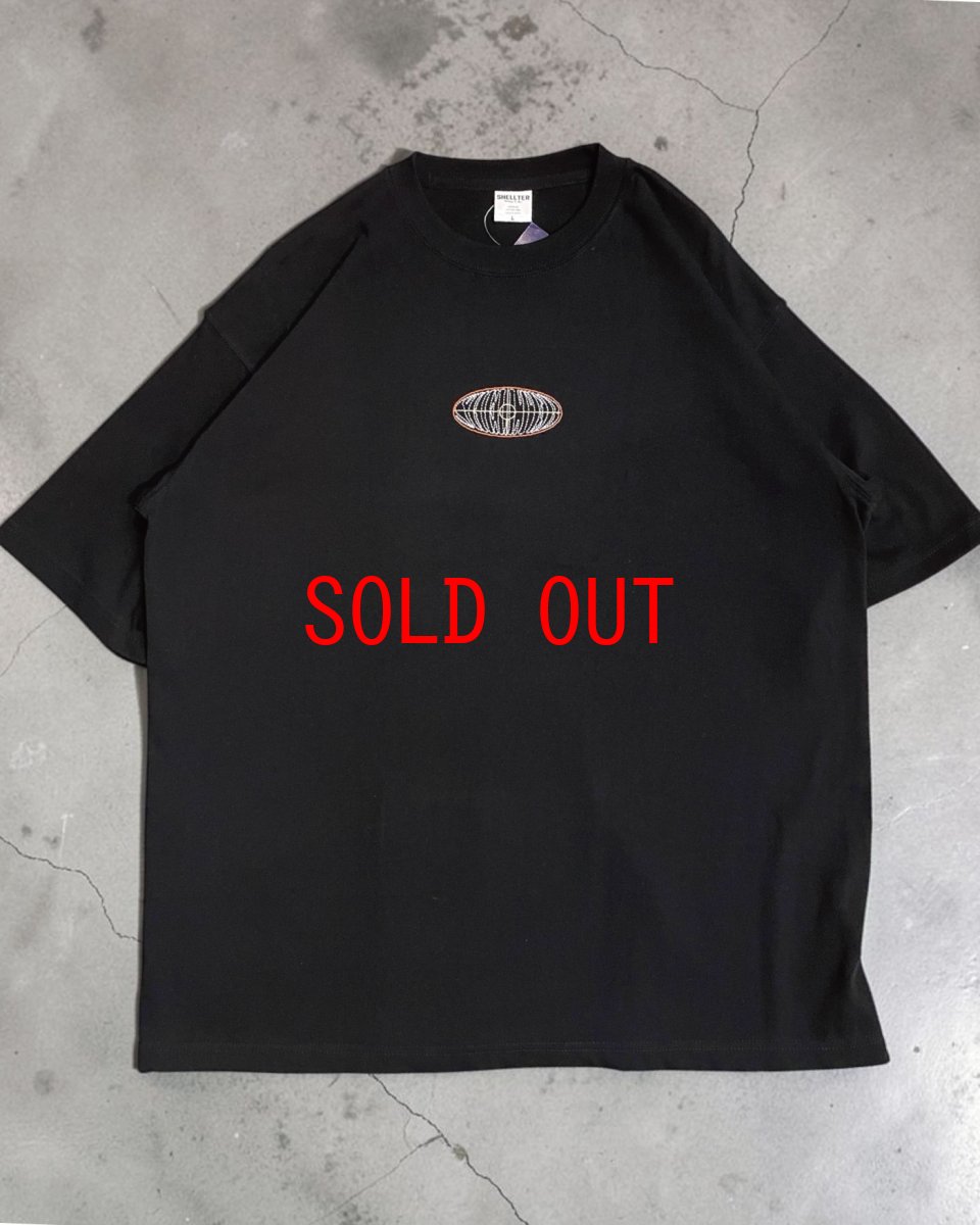画像2: 【Shellter 沖縄 Tシャツ メンズファッション】Oval S/S Embroidery Logo Tee Black シェルター 半袖 シャツ (2)