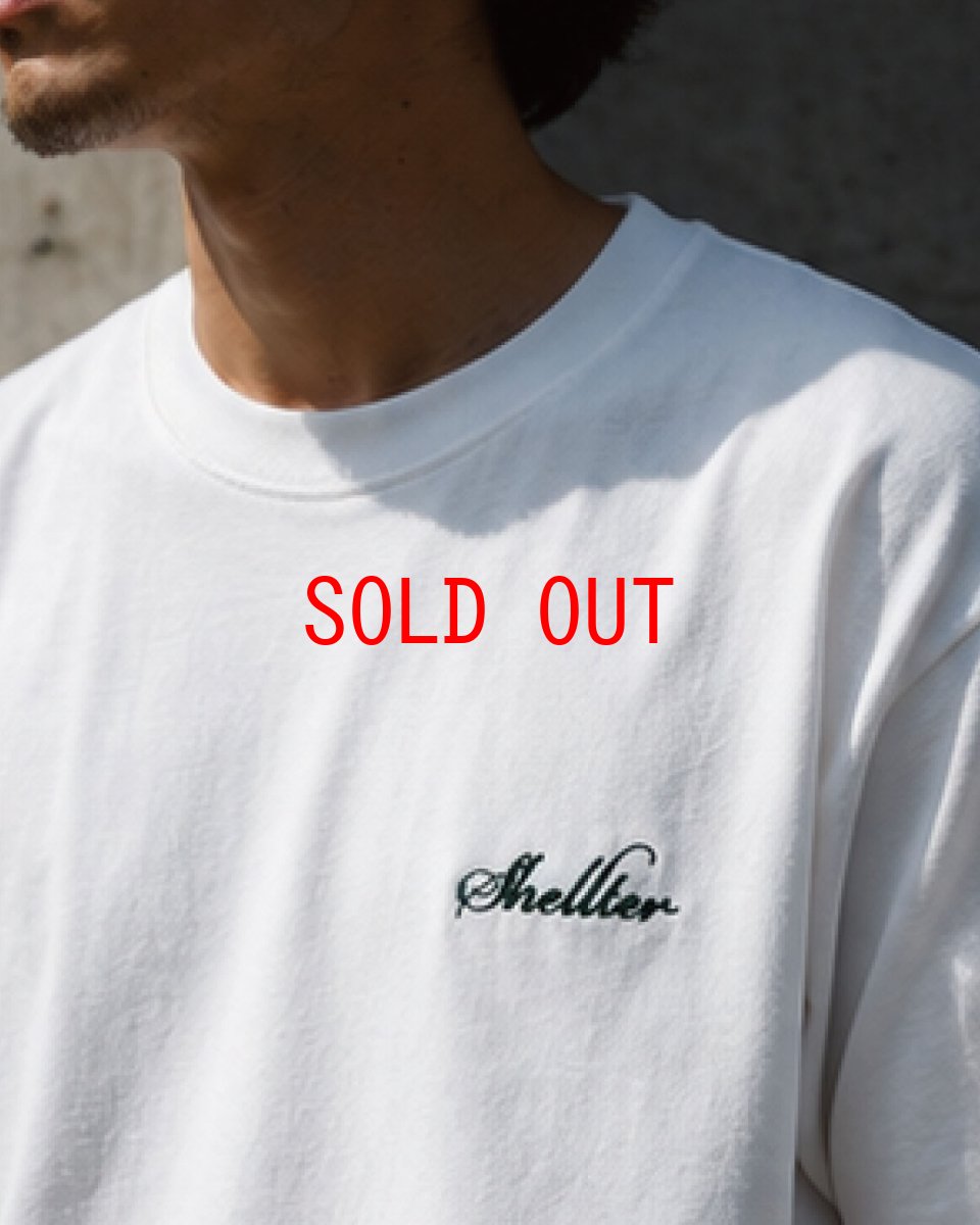 画像2: 【Shellter 沖縄 Tシャツ メンズファッション】 Script S/S Embroidery Small Logo Tee White シェルター 半袖 シャツ (2)