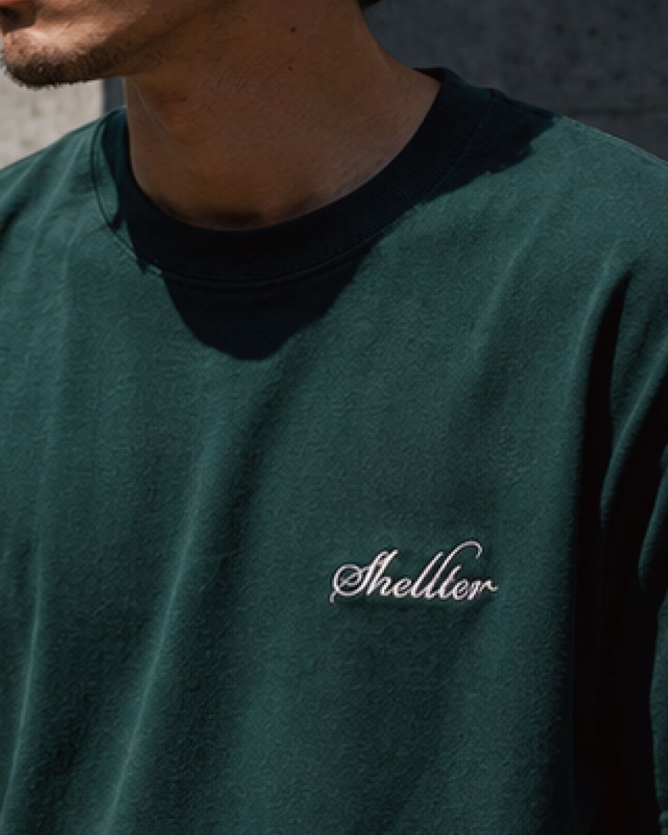画像5: Shellter Script S/S Embroidery Small Logo Tee Green 半袖 Tシャツ (5)