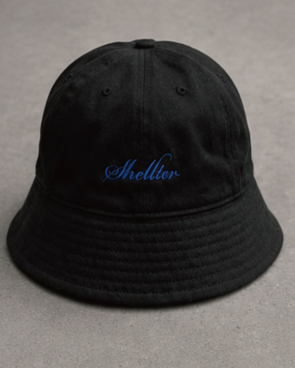 画像1: Shellter Script Logo Solid Bucket Bell Hat Cap Black ソリッド バケット ハット ベル キャップ 帽子 (1)