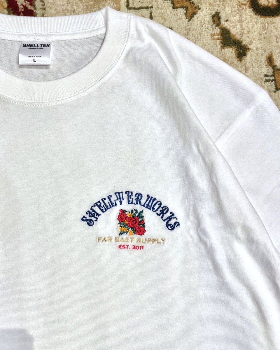 画像2: 【PRE ORDER / LIMITED】 Shellter Rose S/S Embroidery Logo Tee White (2)