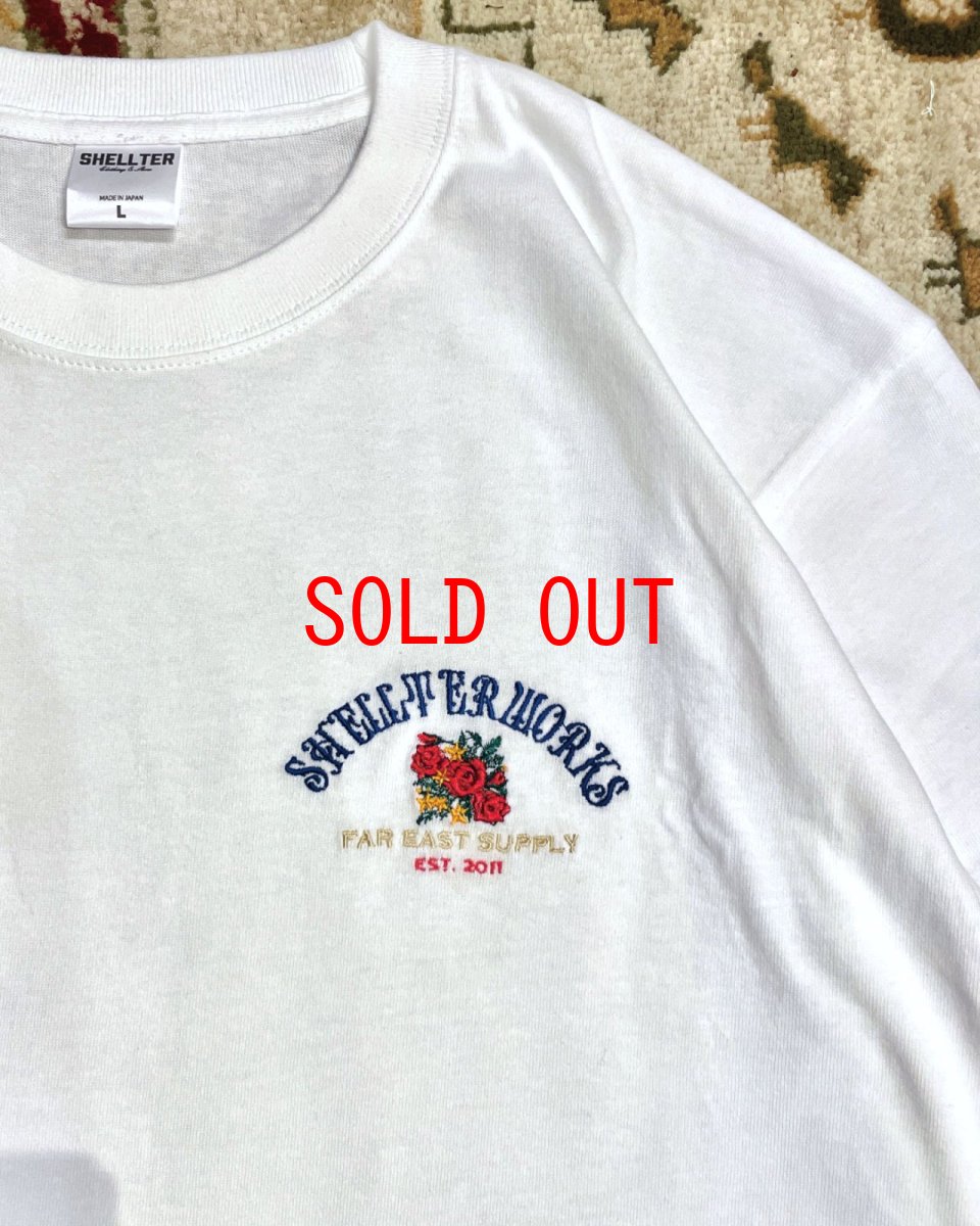 画像2: 【Shellter 沖縄 Tシャツ メンズファッション】Rose S/S Embroidery Logo Tee White シェルター 半袖 シャツ (2)