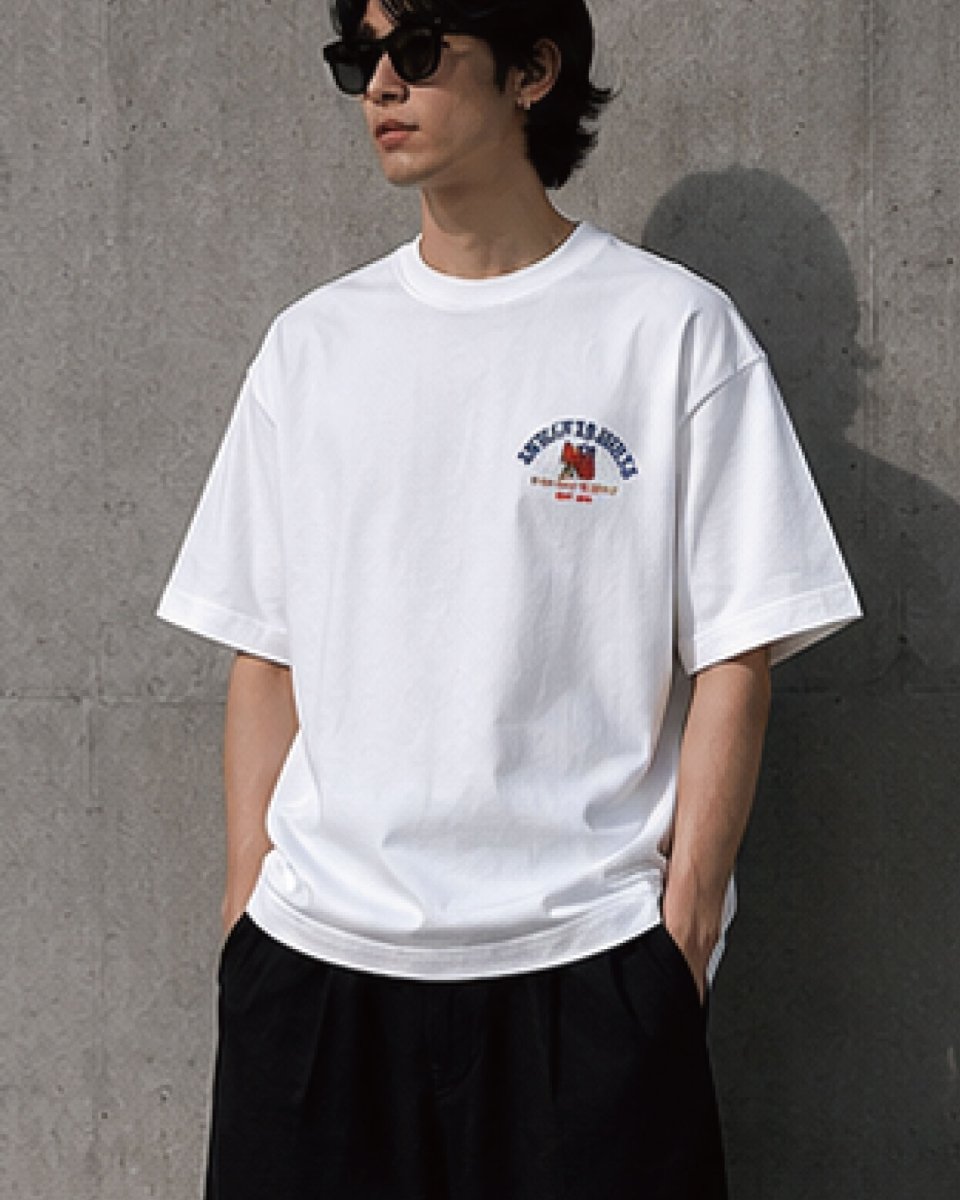 画像4: 【PRE ORDER / LIMITED】 Shellter Rose S/S Embroidery Logo Tee White (4)