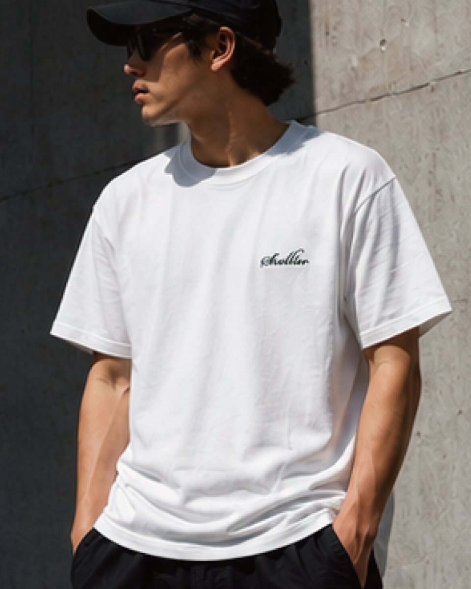 画像6: Shellter Script S/S Embroidery Small Logo Tee White 半袖 Tシャツ (6)