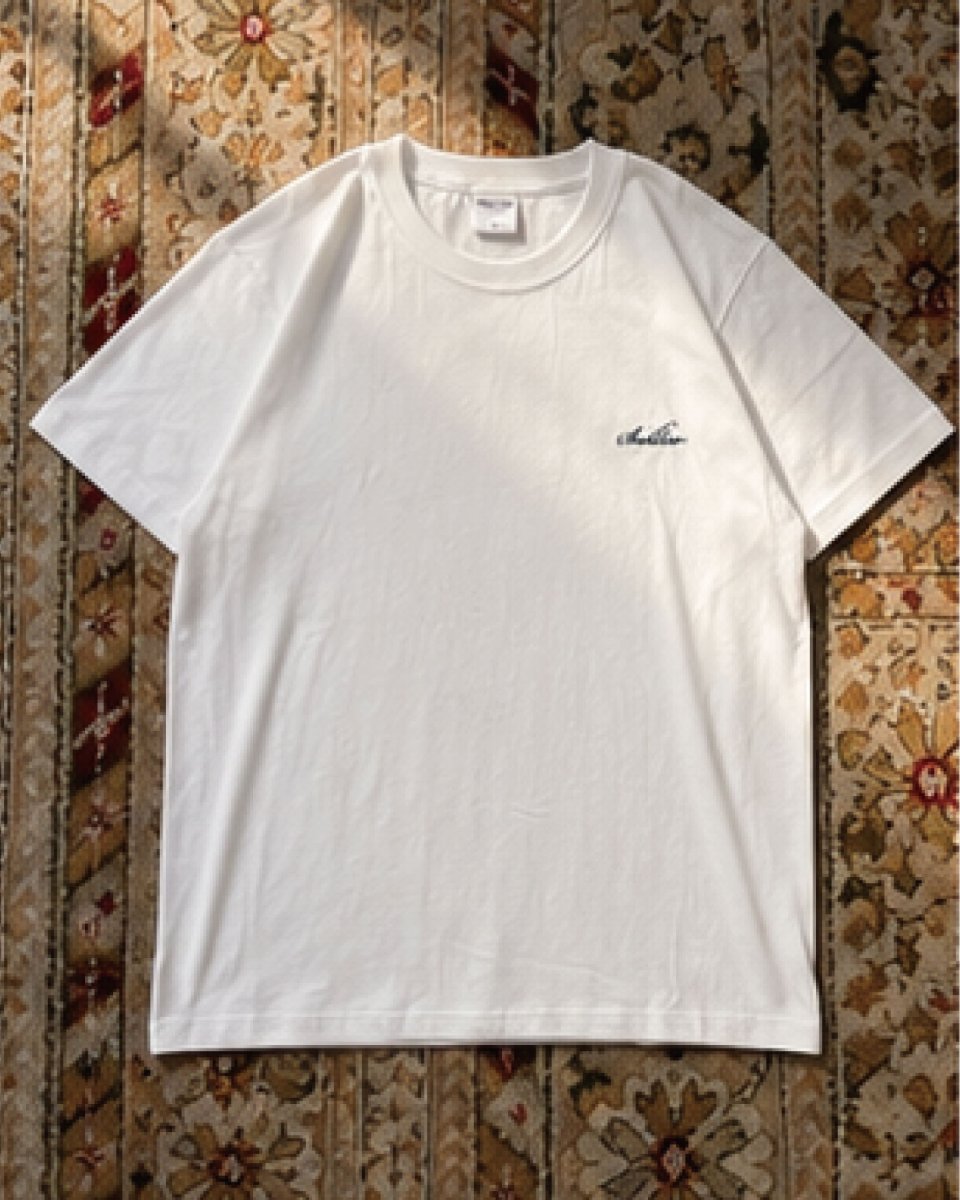 画像1: Shellter Script S/S Embroidery Small Logo Tee White 半袖 Tシャツ (1)