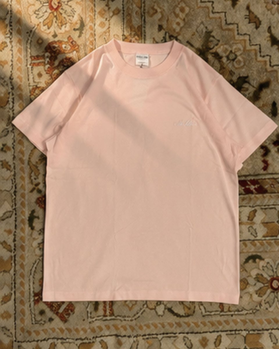 画像1: Shellter Script S/S Embroidery Small Logo Tee Pink 半袖 Tシャツ (1)
