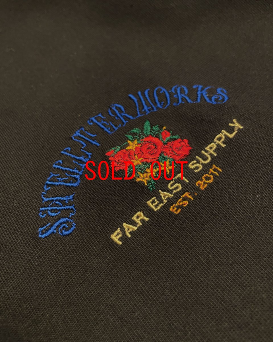 画像3: 【Shellter 沖縄 Tシャツ メンズファッション】 Rose S/S Embroidery Logo Tee Black シェルター 半袖 フラワー シャツ (3)