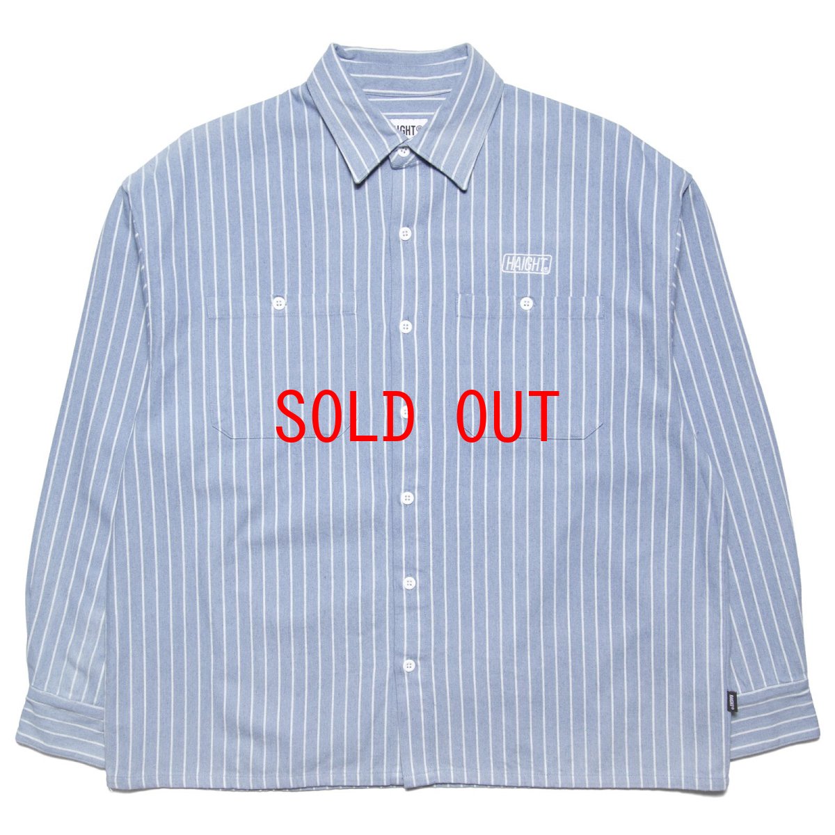 画像2: STRIPE DENIM SHIRT L.Blue ライトオンス デニム ストライプ シャツ (2)
