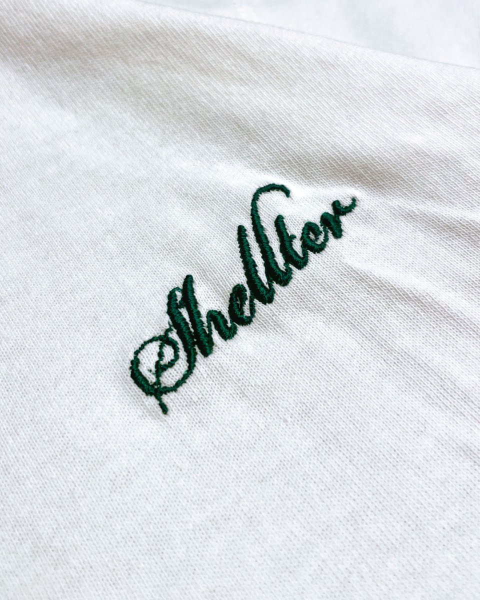 画像3: Shellter Script S/S Embroidery Small Logo Tee White 半袖 Tシャツ (3)